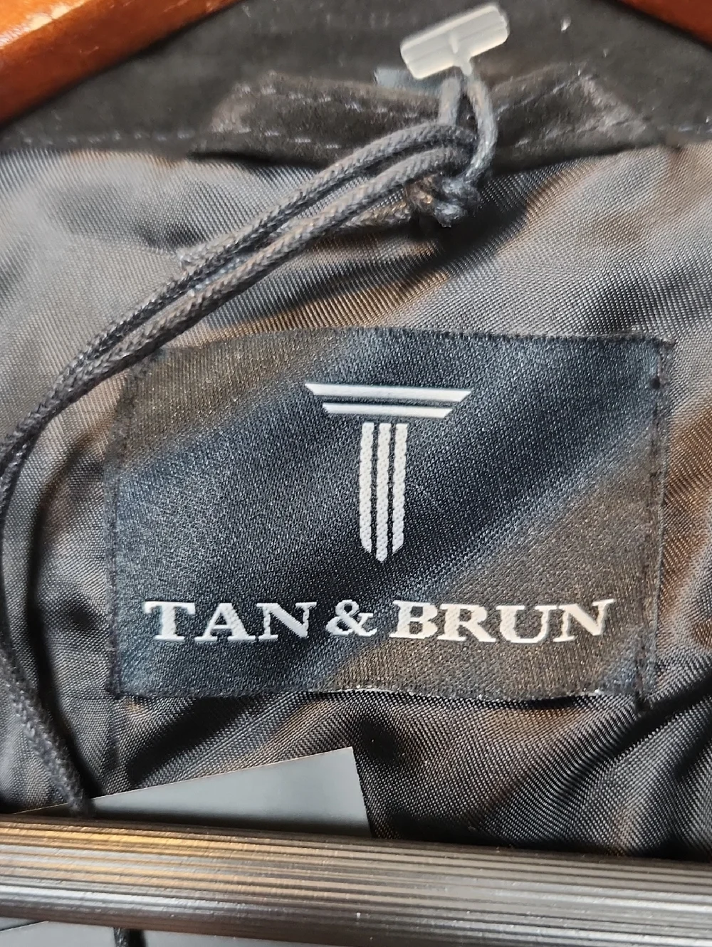 NWT‎ Tan & Brun Genuine Leather Moto Jacket In Black Size Large 40